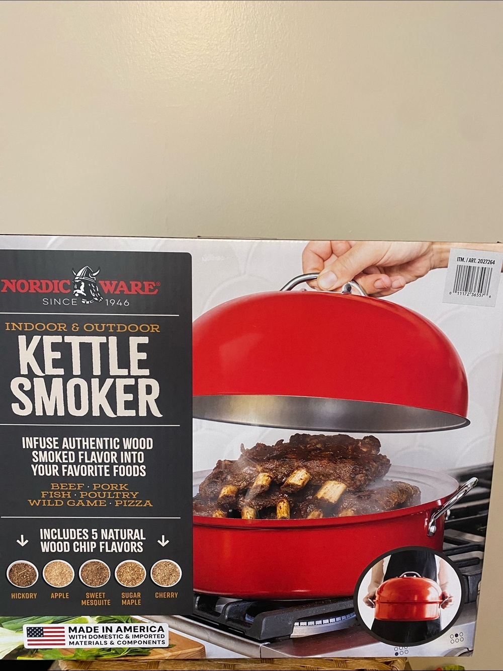New Nordic Ware Red Kettle Smoker for Indoor & Outdoor Grilling